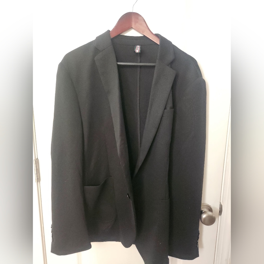 Men's Black Blazer Knit